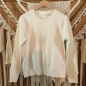 Theory 38 White Honeycomb Pullover Long Sleeved Crew Size M